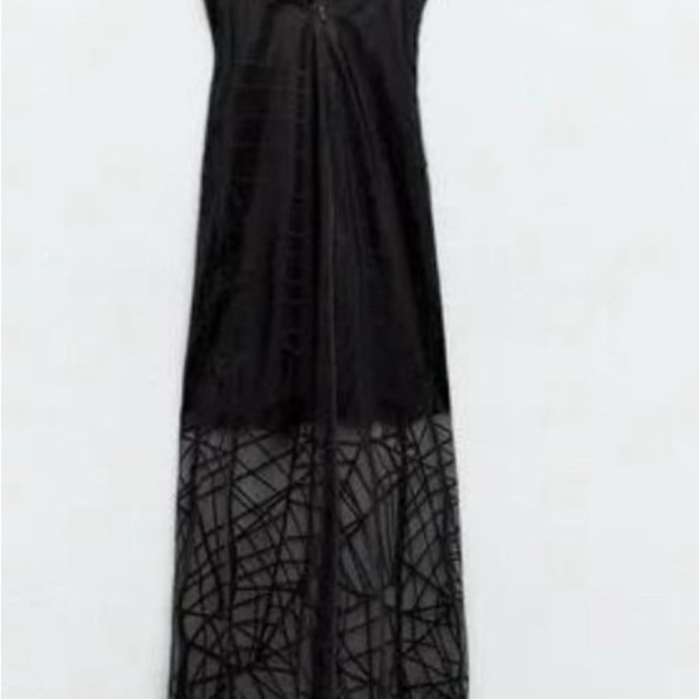 Elegant Black ZARA Slip Dress